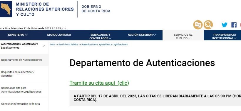 Apostillar documentos en Costa Rica