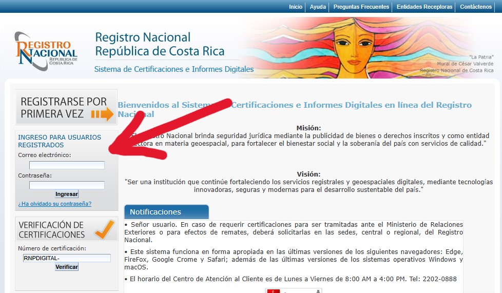 ¿Cómo registrarse en el Registro Nacional de Costa Rica?