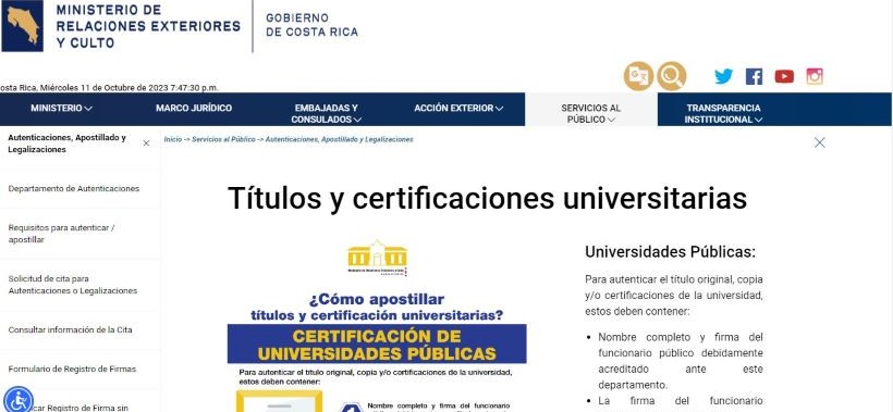 Como apostillar documentos en Costa Rica