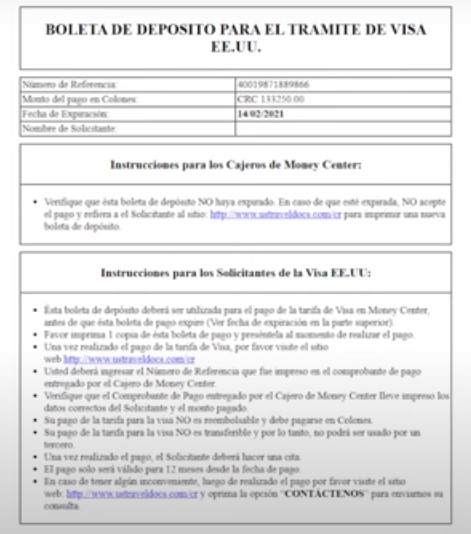 Formulario DS 160 llenar