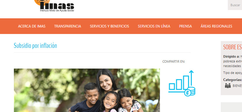 Solicitar subsidio por inflación del imas